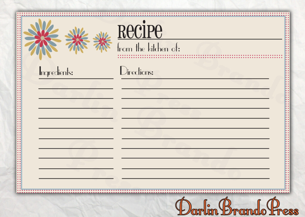 Pin By Lisa McCormick On Recipe Card Recipe Cards Printable Free 