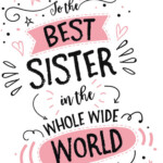 Printable Birthday Card For Sister To The Best Sister In The Etsy