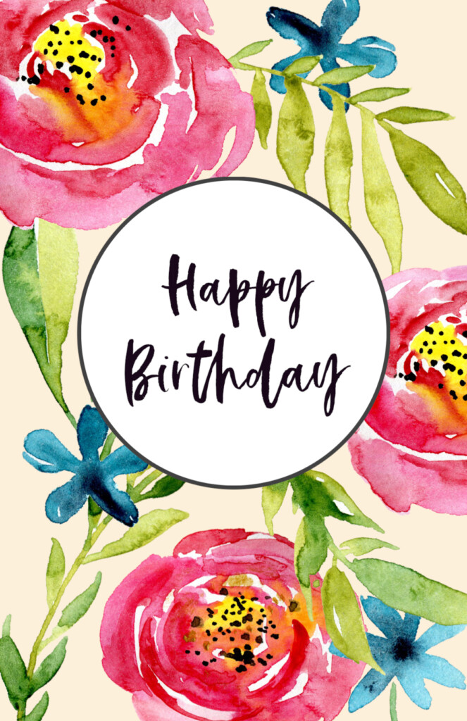 Printable Birthday Card Gepard Watercolor Printable Folding Card 