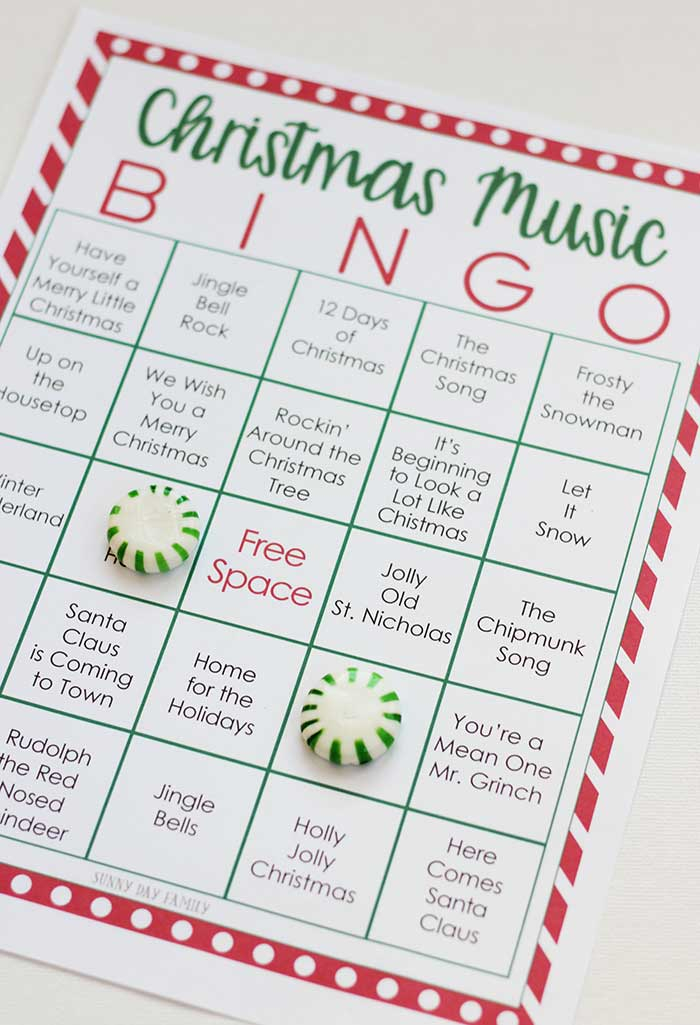 Printable Christmas Music Bingo With 3 Fun Ways To Play Sunny Day Family