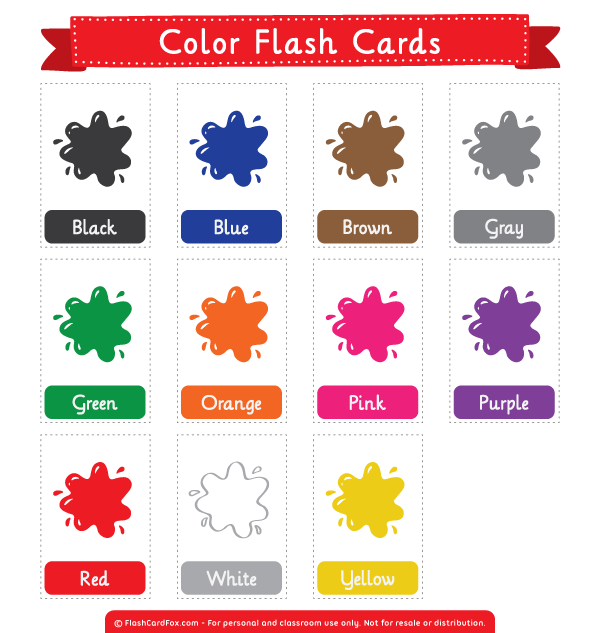 Printable Color Flash Cards