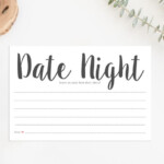 Printable Date Night Cards Printable Bridal Shower Game Date