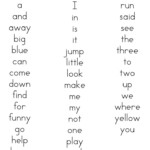 Printable Dolch Word Lists Pre Primer Sight Words Sight Words