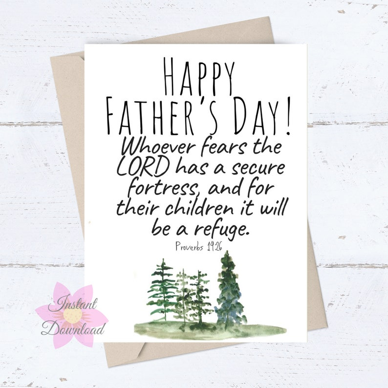 PRINTABLE Fathers Day Card Religious Card Christian Card Etsy