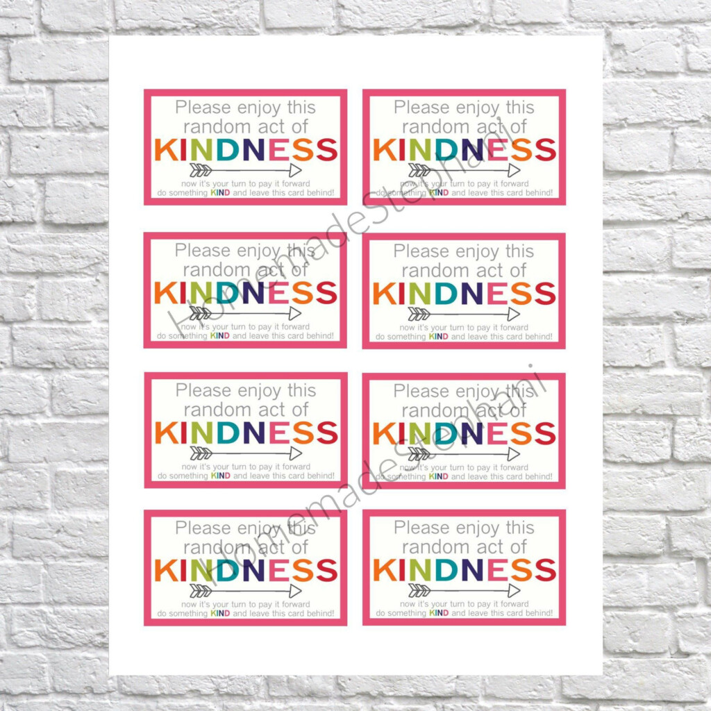 PRINTABLE Random Act Of Kindness Cards Pink Random Acts Of Kindness 