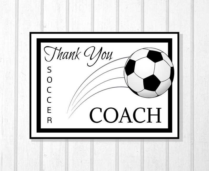 PRINTABLE Team Thank You Card For Soccer Coach Instant Etsy