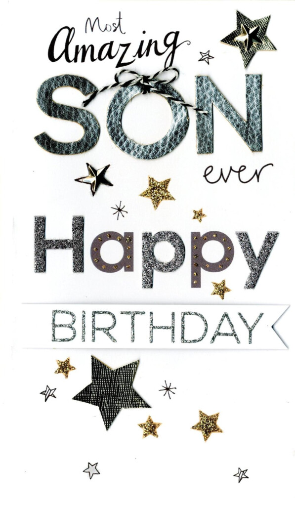 Son Birthday Luxury Champagne Greeting Card Cards