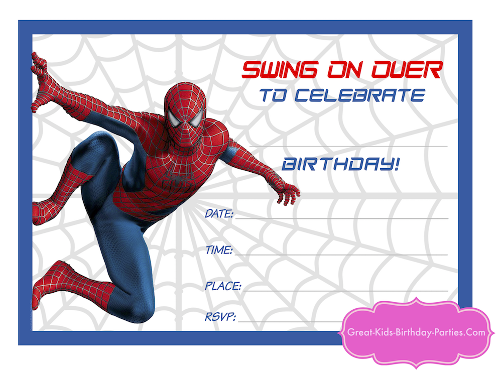 Spiderman Birthday Invitation Inspired Ubicaciondepersonas cdmx gob mx