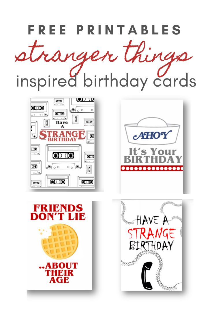 Stranger Things Inspired FREE Birthday Card Printables Free Printable 