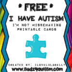 SUDZ4AUTISM FREE Printable Autism Cards