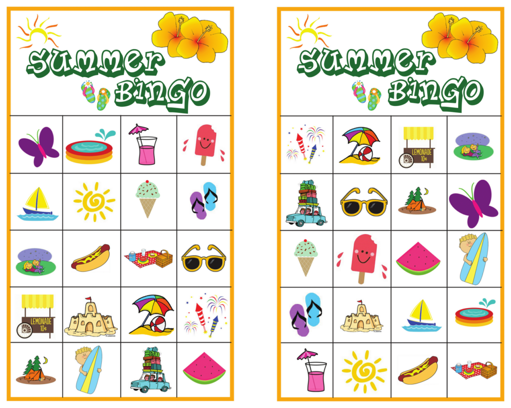 Summer Bingo Game With Free Printables Summer Bingo Summer Bingo 