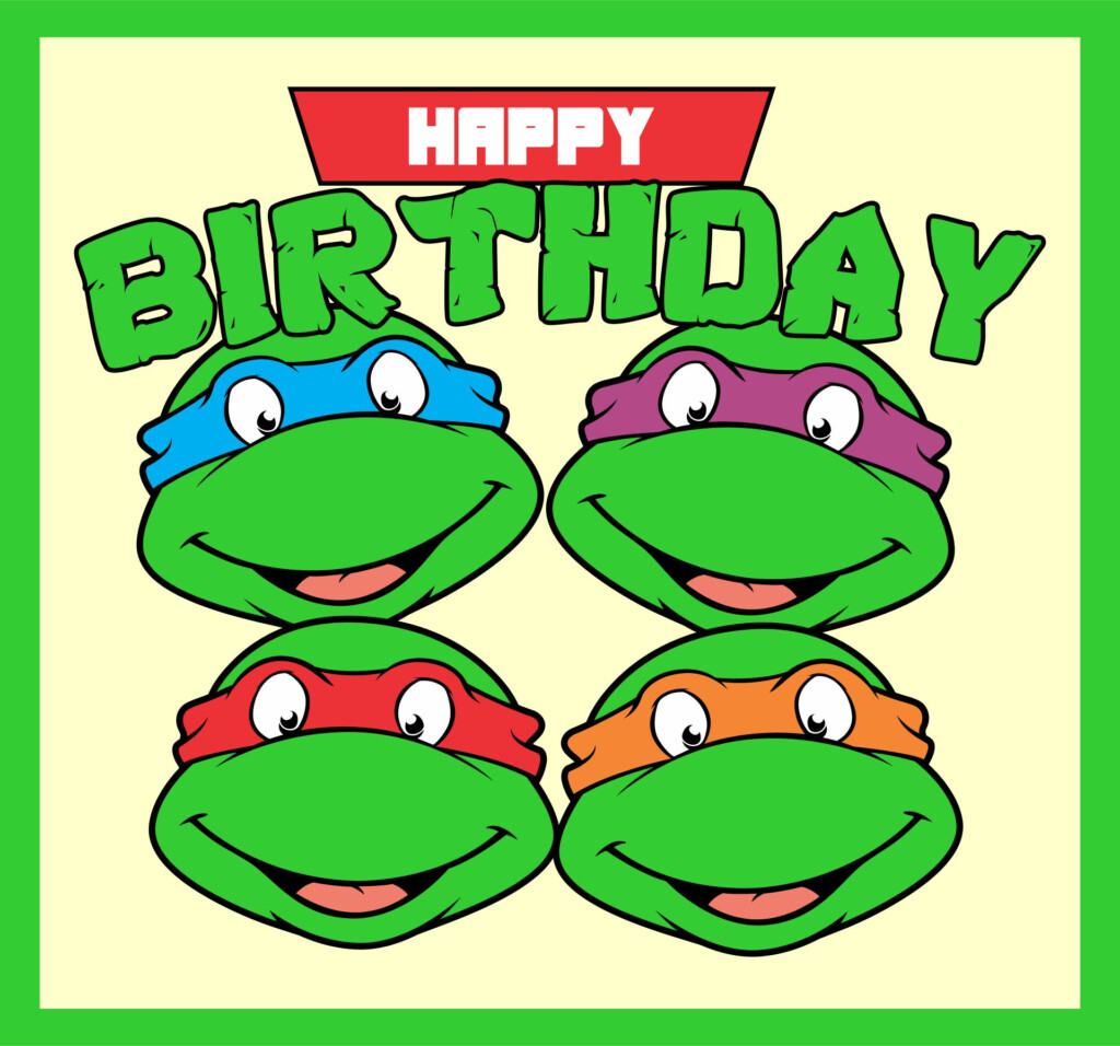 Teenage Mutant Ninja Turtles Birthday Card Printable Happy Birthday 