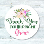 Thank You For Helping Me Grow Teacher Appreciation Gift Tag Etsy In