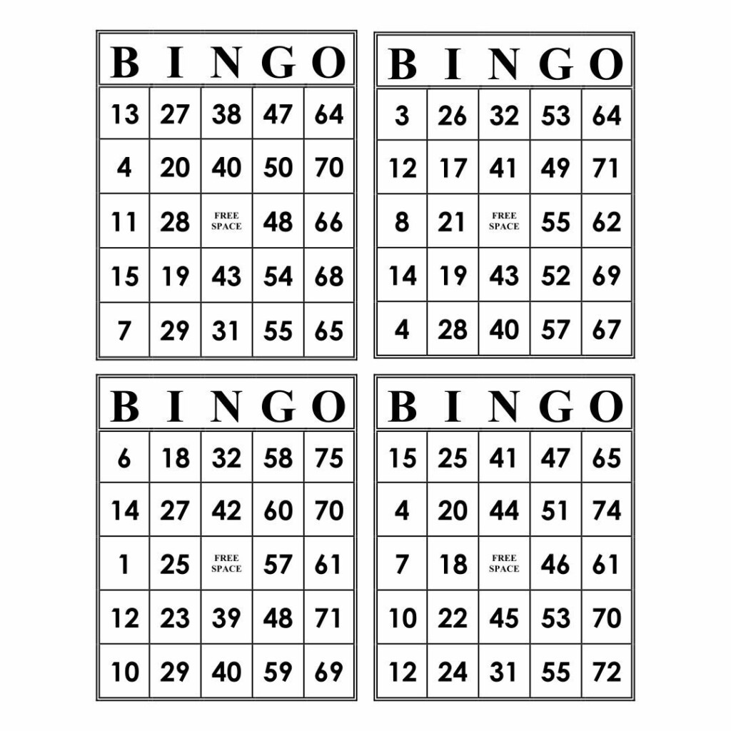 The Best 17 Number Printable Bingo Cards 4 Per Page Inimagemaker