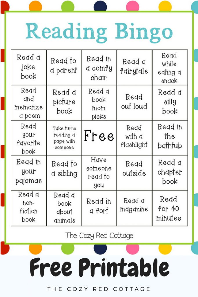 The Cozy Red Cottage Reading Bingo Free Printable Printable Bingo