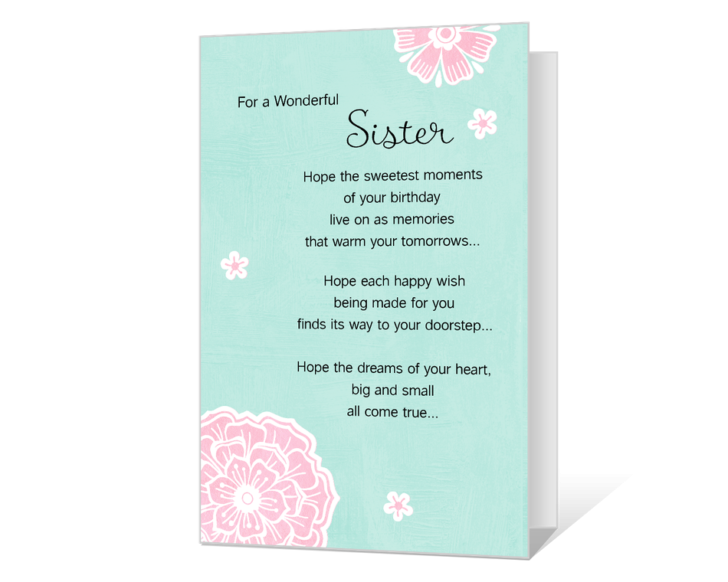 Wonderful Sister Printable American Greetings Printable Birthday Cards